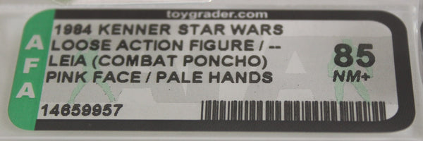 1984 - KENNER - STAR WARS - LOOSE ACTION FIGURE - LEIA (COMBAT PONCHO) - PINK FACE/PALE HANDS - AFA 85 NM+