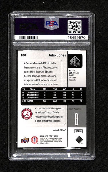 PSA - 2011 SP Authentic - Julio Jones #11 - 10 GEM MT