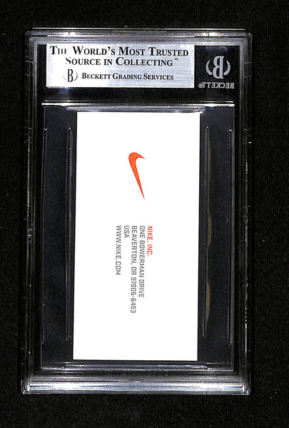 Phil Knight Business Card - Authentic Autograph - Beckett