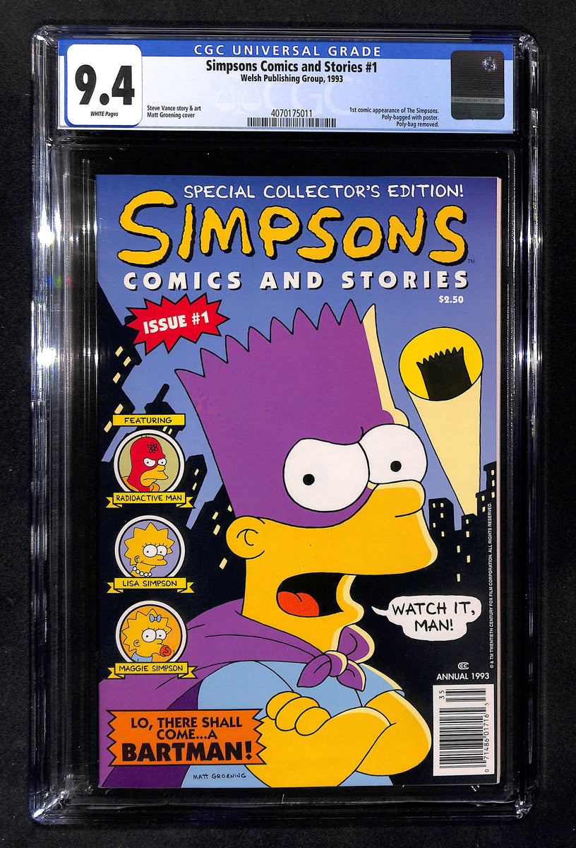 シンプソンズ　コミック　1 創刊号　Simpsons Comics CGC Simpsons Comics and Stories #1 | CGC Graded 8.5 | Rockin