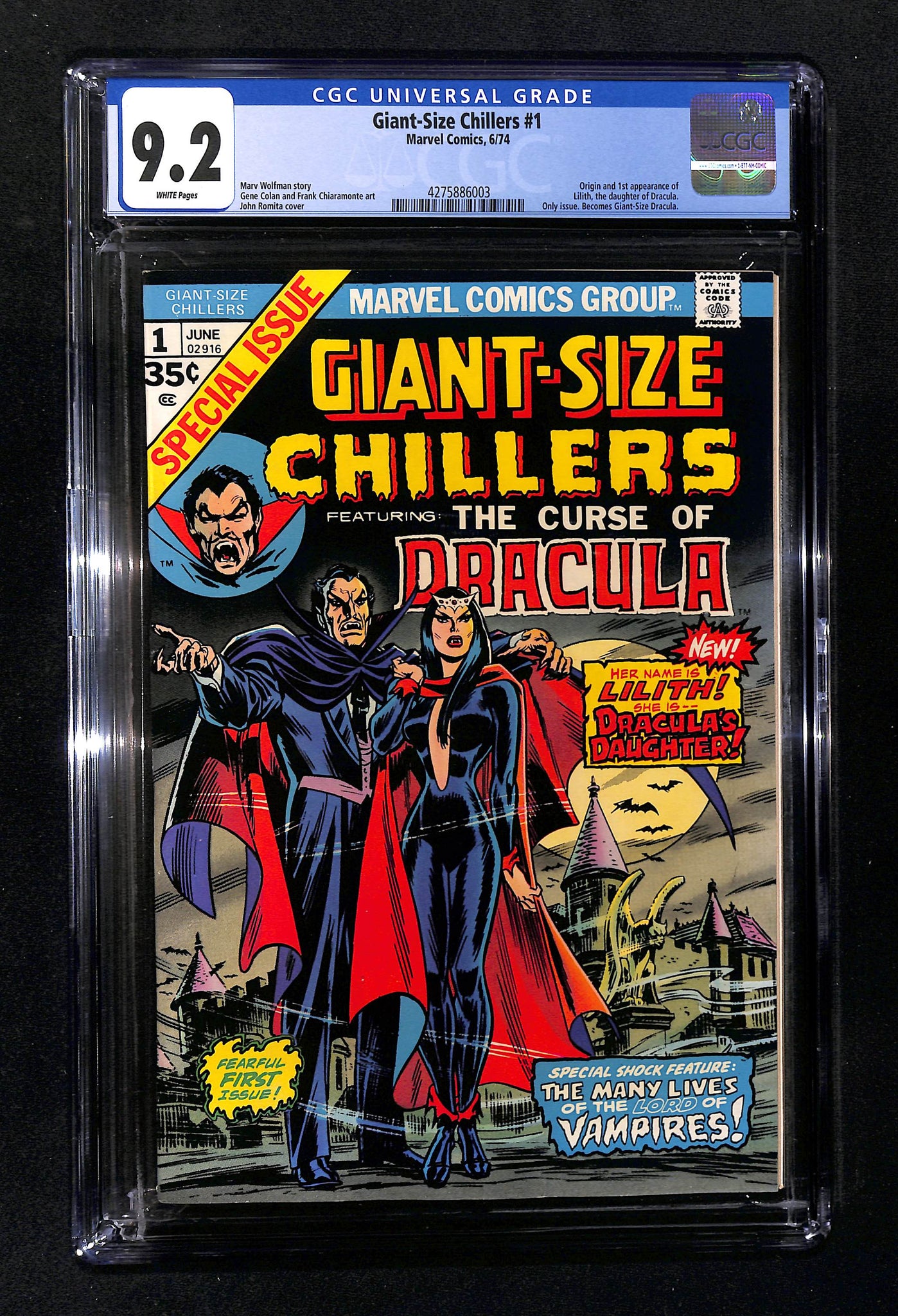 Giant-Size Chillers #1 CGC 9.2 Origin and 1st appearance of Lilith
