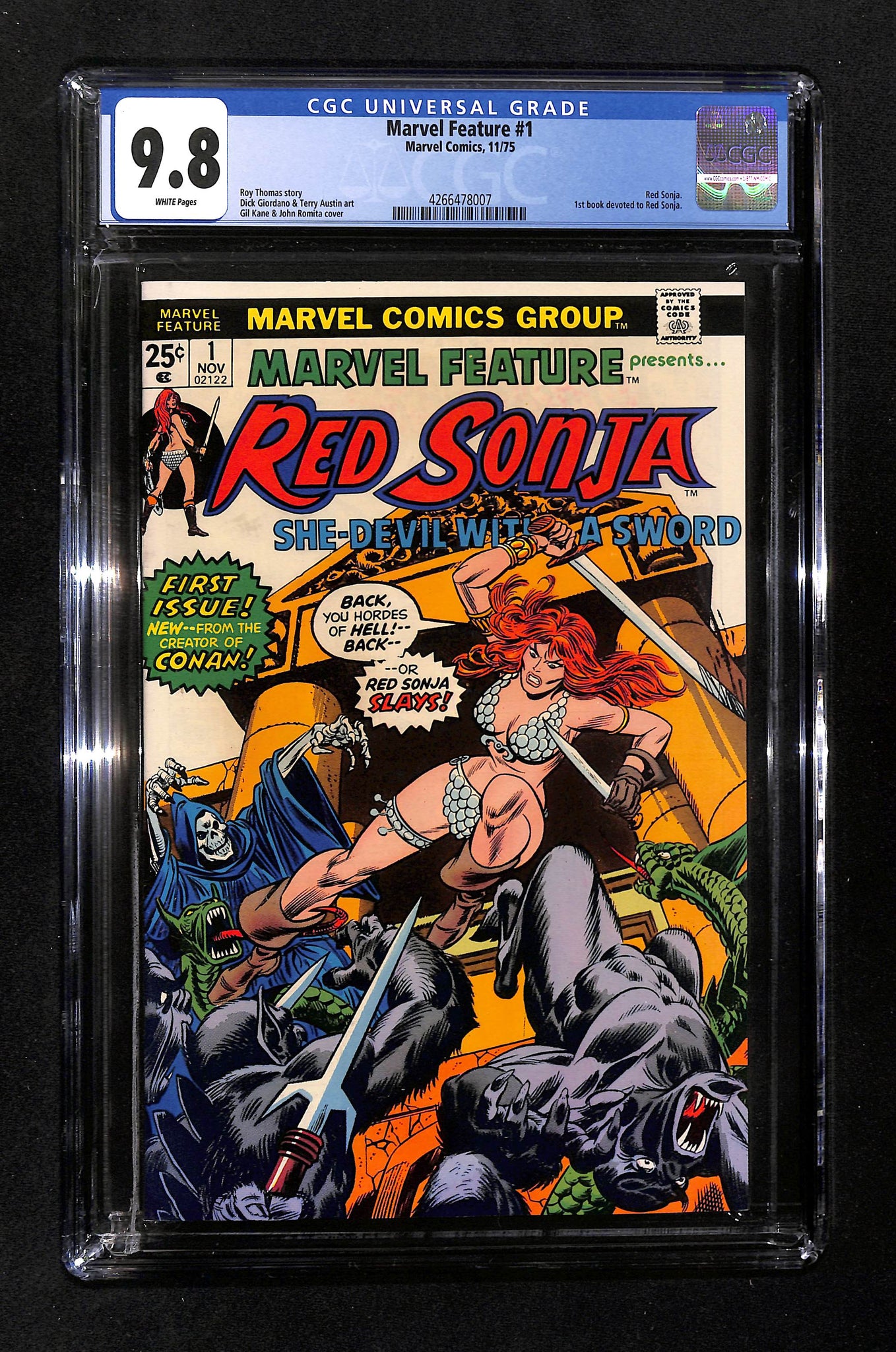 Marvel Feature #1 CGC 9.8 1st book devoted to Red Sonja