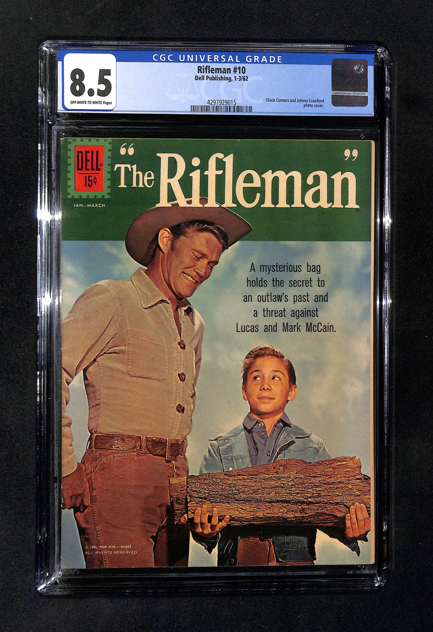 Rifleman #10 CGC 8.5 Chuck Connors and Johnny Crawford photo cover