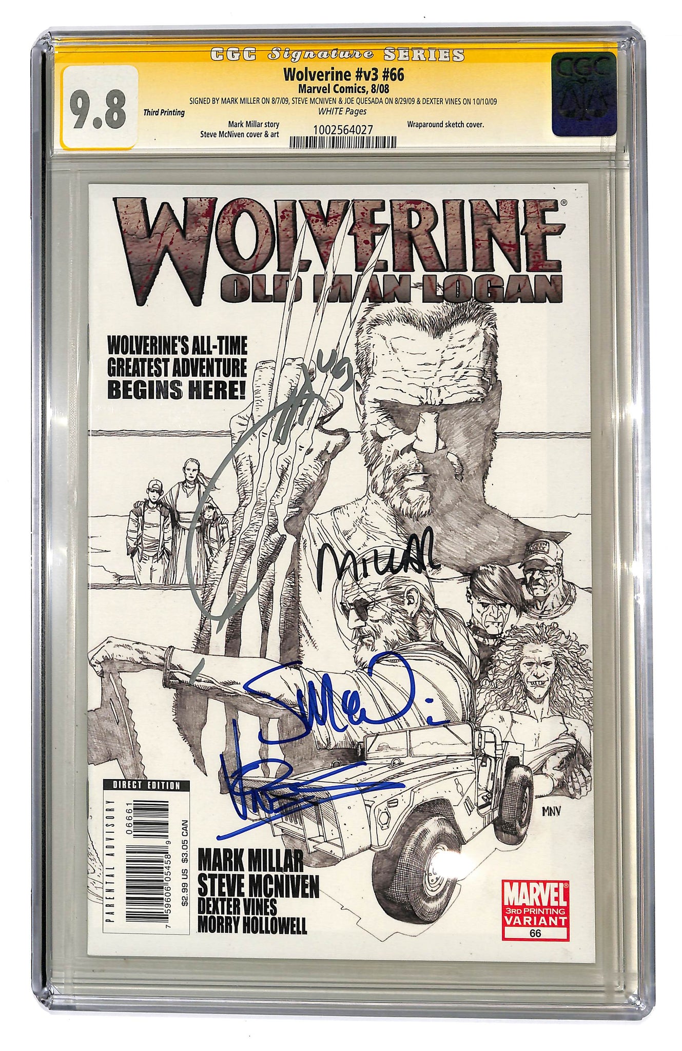 Wolverine #v3 #66 CGC 9.8 Sketch Cover 4 Sigs See Description