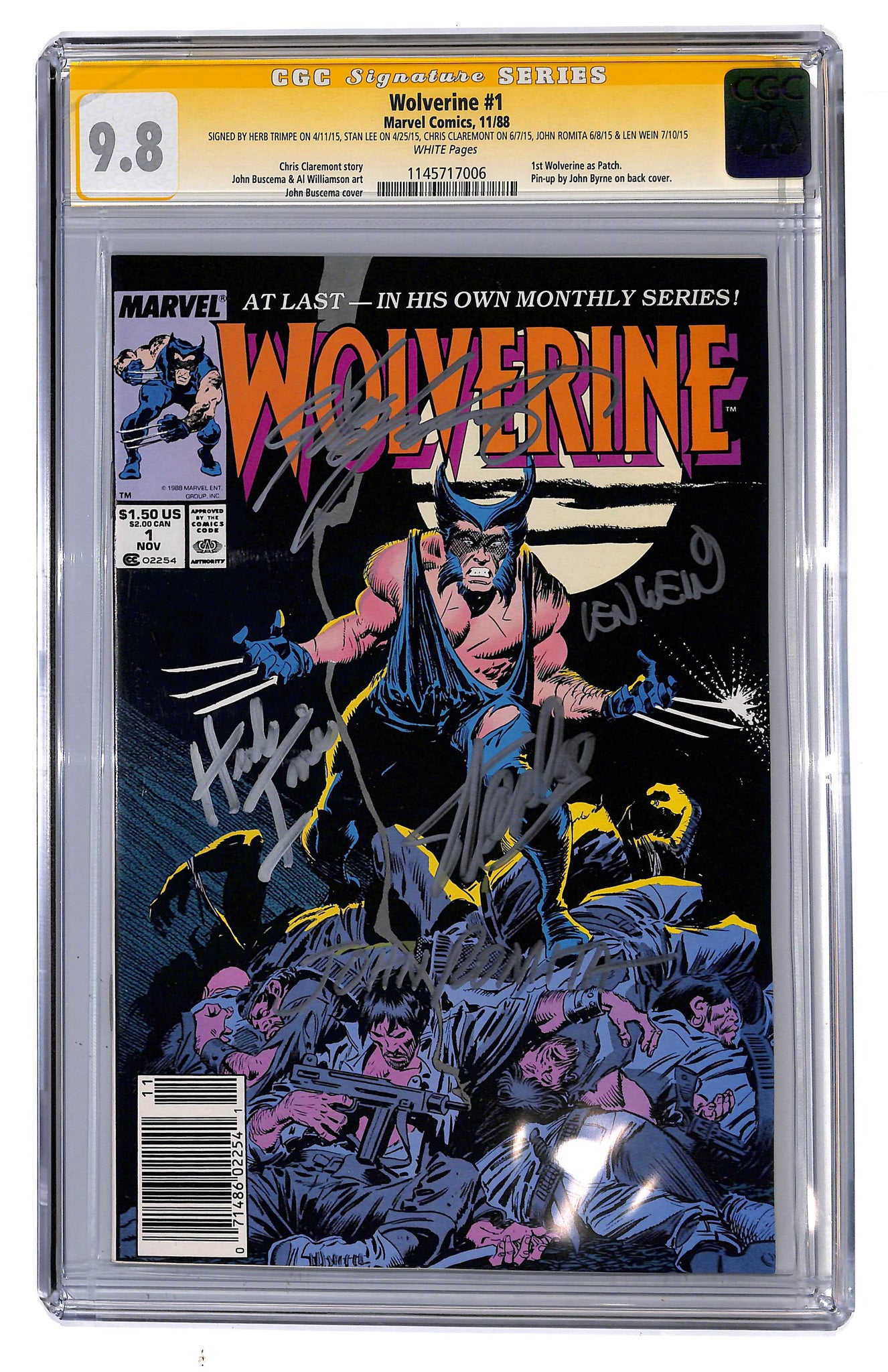 Wolverine #1 CGC 9.8 Signature Series signed by many sigs (see Desc.)