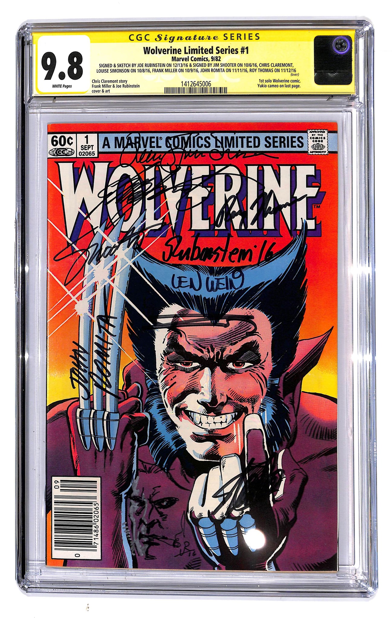 Wolverine Limited Series #1 CGC 9.8 Sig Series Unique, Many Sigs, See Description