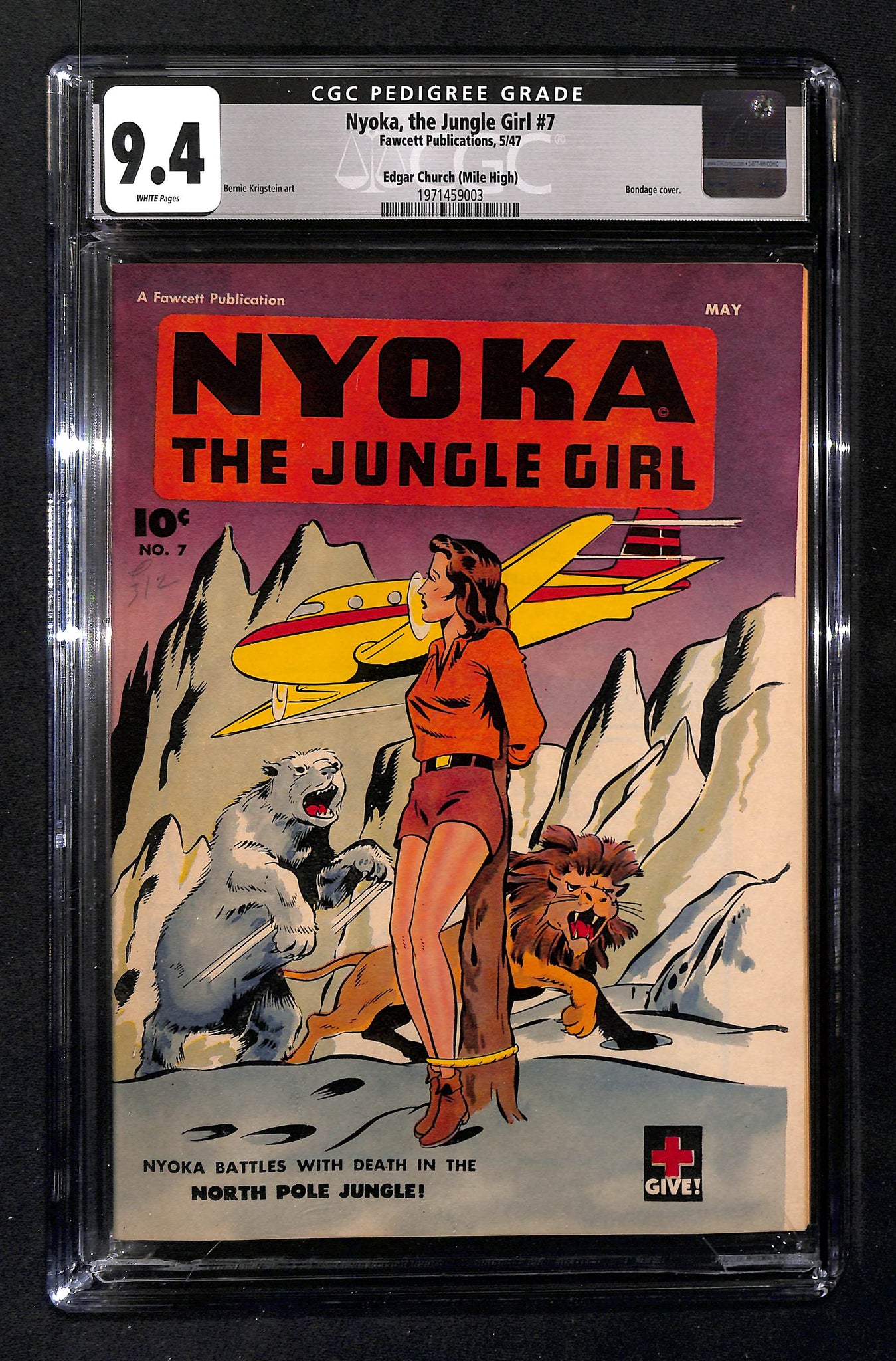 Nyoka, the Jungle Girl #7 CGC 9.4 Bondage cover