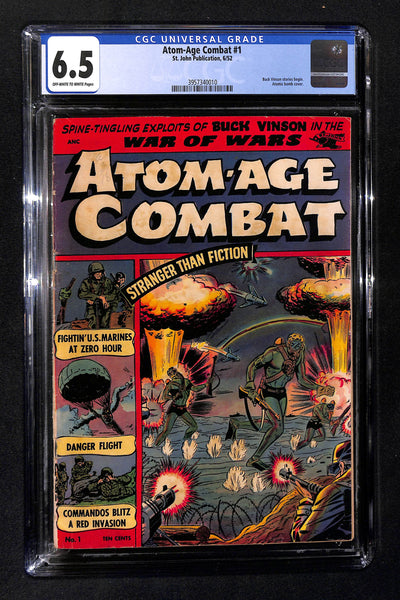 Atom-Age Combat #1 CGC 6.5 Atomic bomb cover