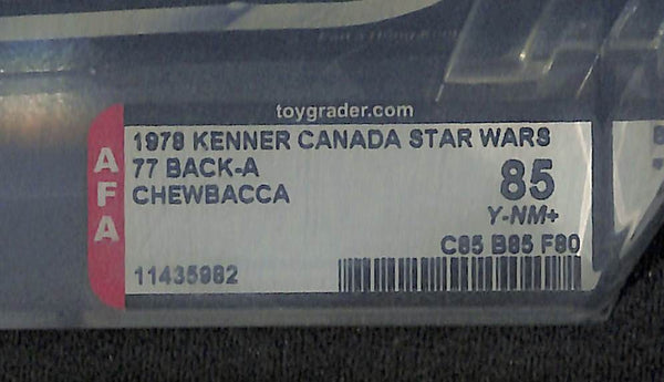 1978 Kenner Canada Star Wars 77 Back - A Chewbacca AFA 85 Y-NM+