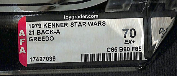 1979 Kenner Star Wars 21 Back - A Greedo AFA 70 EX+ C85 B60 F85