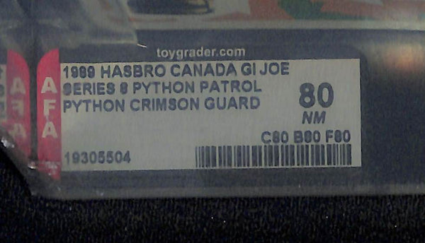 1989 Hasbro Canada GI Joe series 8 Python Patrol Python Crimson Guard AFA 80 NM