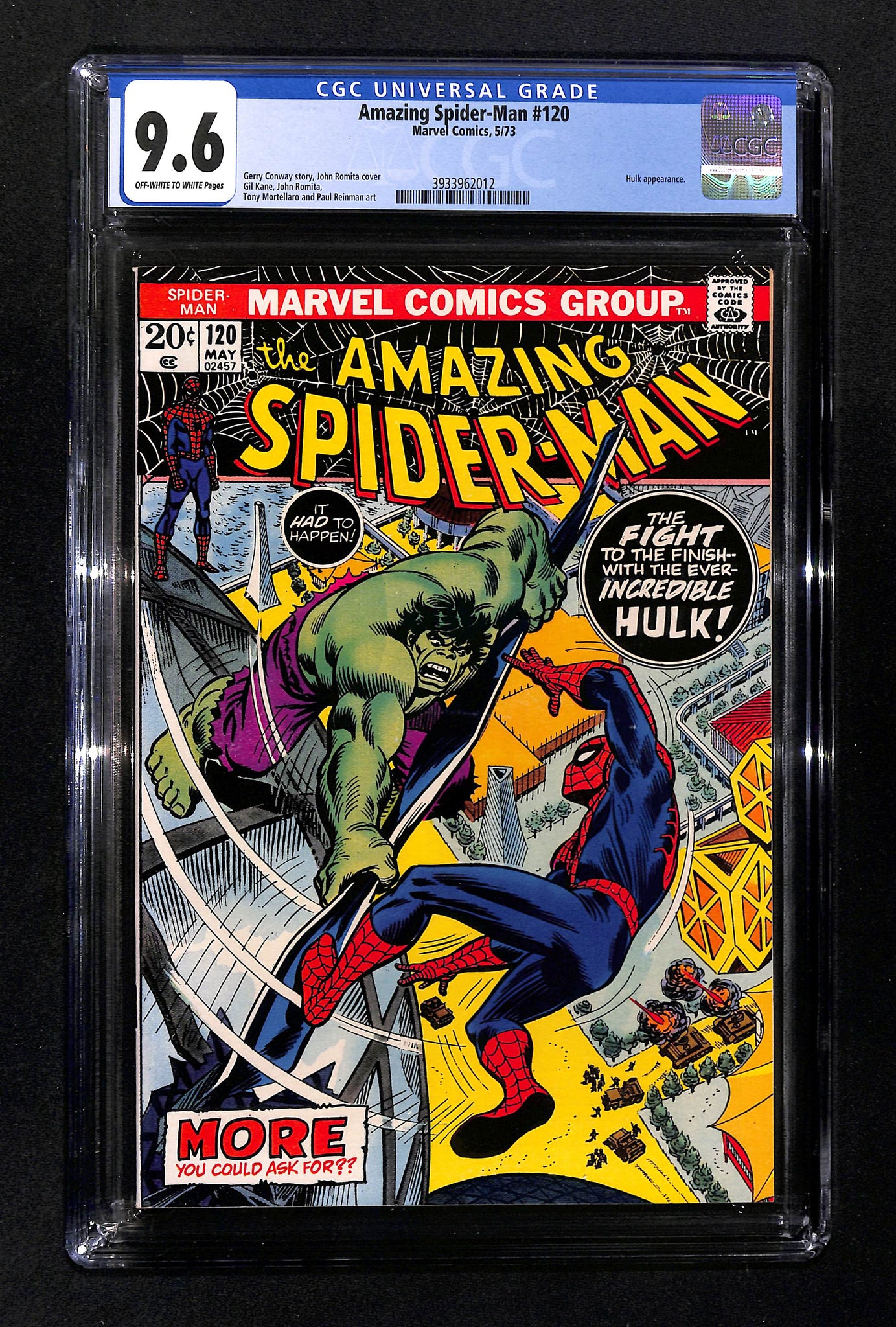 Amazing Spider-Man #120 CGC 9.6 Hulk appearance