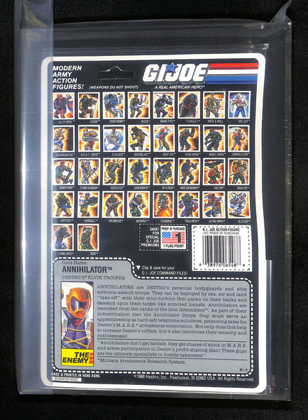1989 Hasbro G.I Joe  Series 8 / 34 Back Annihilator W/ Face Camo AFA 80 NM