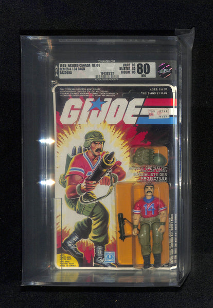 1985 Hasbro Canada GI Joe Series 4/34 Back Bazooka AFA 80 NM