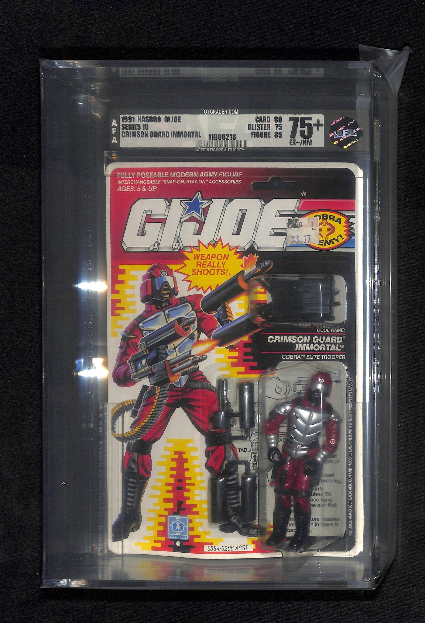 1991 Hasbro GI Joe Series 10 Crimson Guard Immortal AFA 75+ EX+/NM