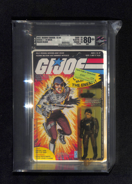 1983 Hasbro Canada GI Joe Series 2/20 Back Major Bludd AFA 80+ NM Yellow