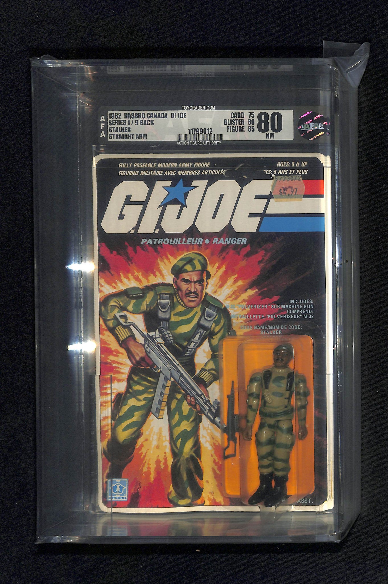 1982 Hasbro Canada GI Joe Straight Arm Stalker AFA 80 NM