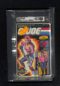 1986 Hasbro GI Joe Series 5/36 Back W/ Earrings/ SGT. Offer Zarana AFA 80 NM