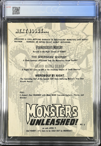 Monsters Unleashed #5 CGC 9.6