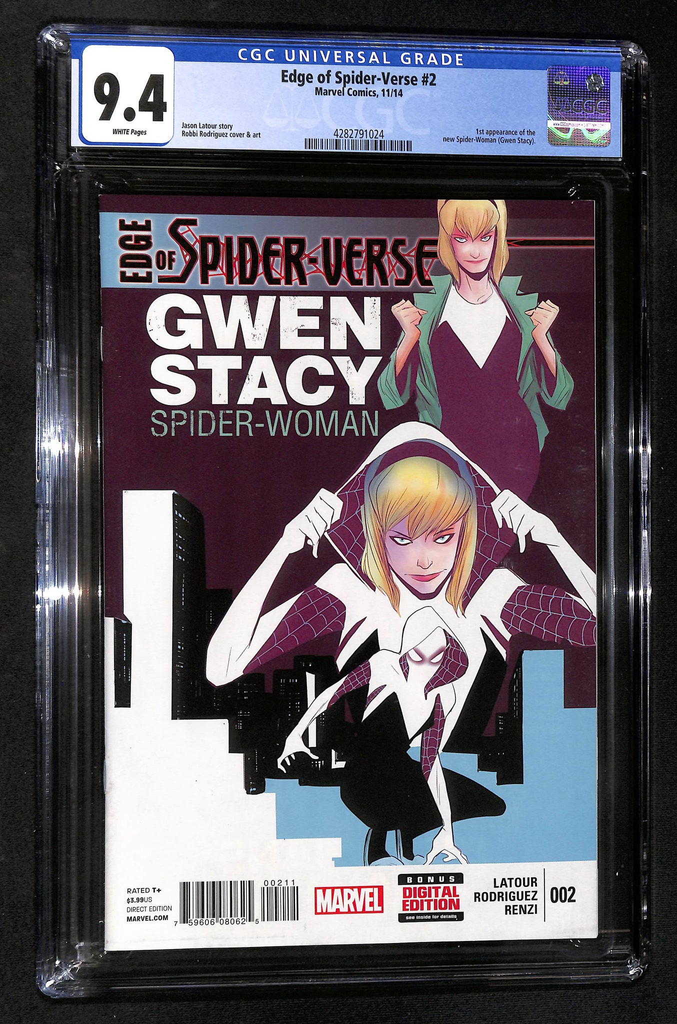 Edge of Spider-Verse #2 CGC 9.4 1st Appearance of Spider-Gwen