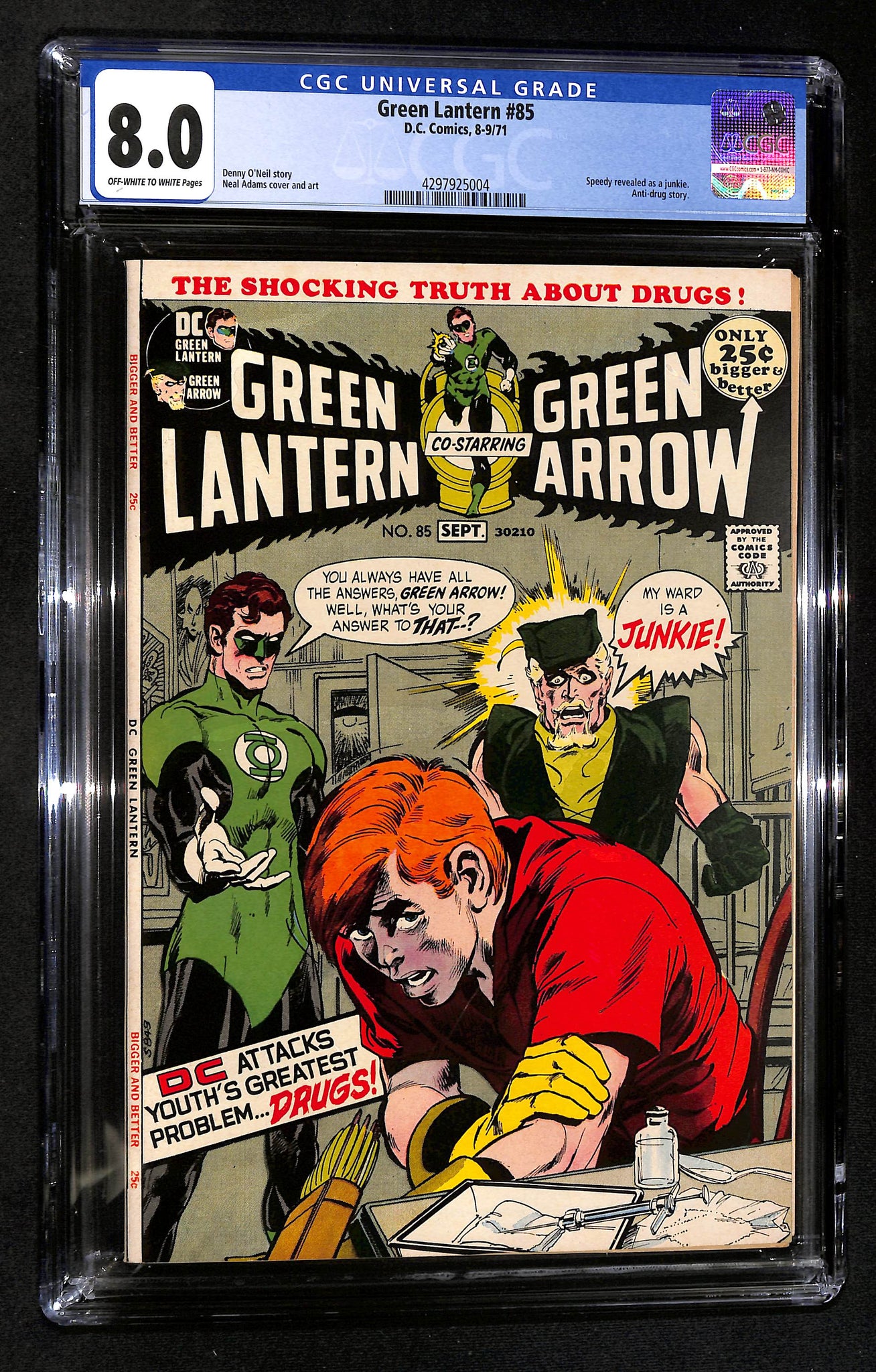Green Lantern #85 CGC 8.0 Anti-Drug Story