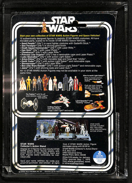 1978 Kenner Star Wars 12 Back-A Luke Skywalker Blond Hair AFA 80 NM