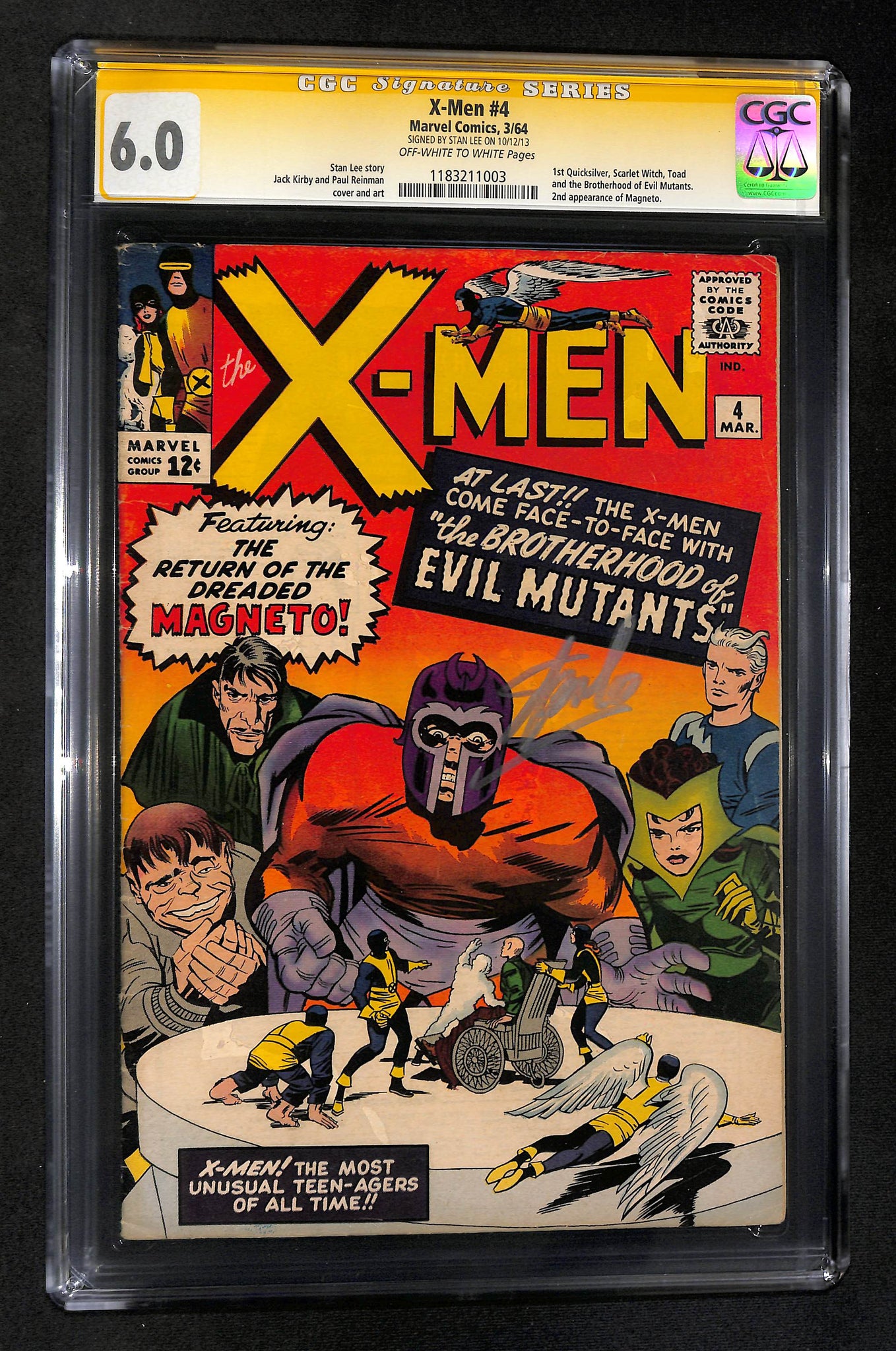 X-Men #4 CGC 6.0 Signed By Stan Lee