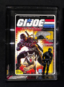 G.I. JOE SNAKE EYES WITH TIMBER FIGURE AFA 75 Grey File Card