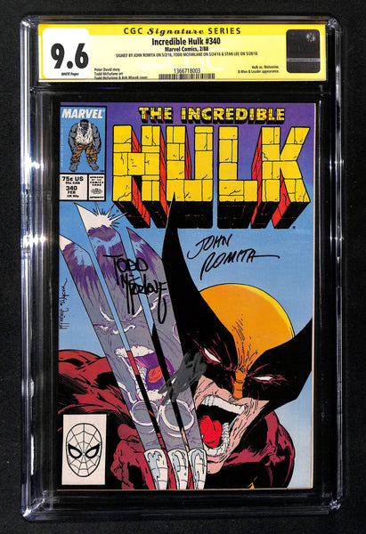 Incredible Hulk #340 CGC 9.6 Signed by Stan Lee, John Romita & Todd McFarlane