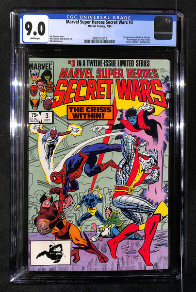 Marvel Super Heroes Secret Wars #3 CGC 9.0 1st appearance of Volcana & the new Titania