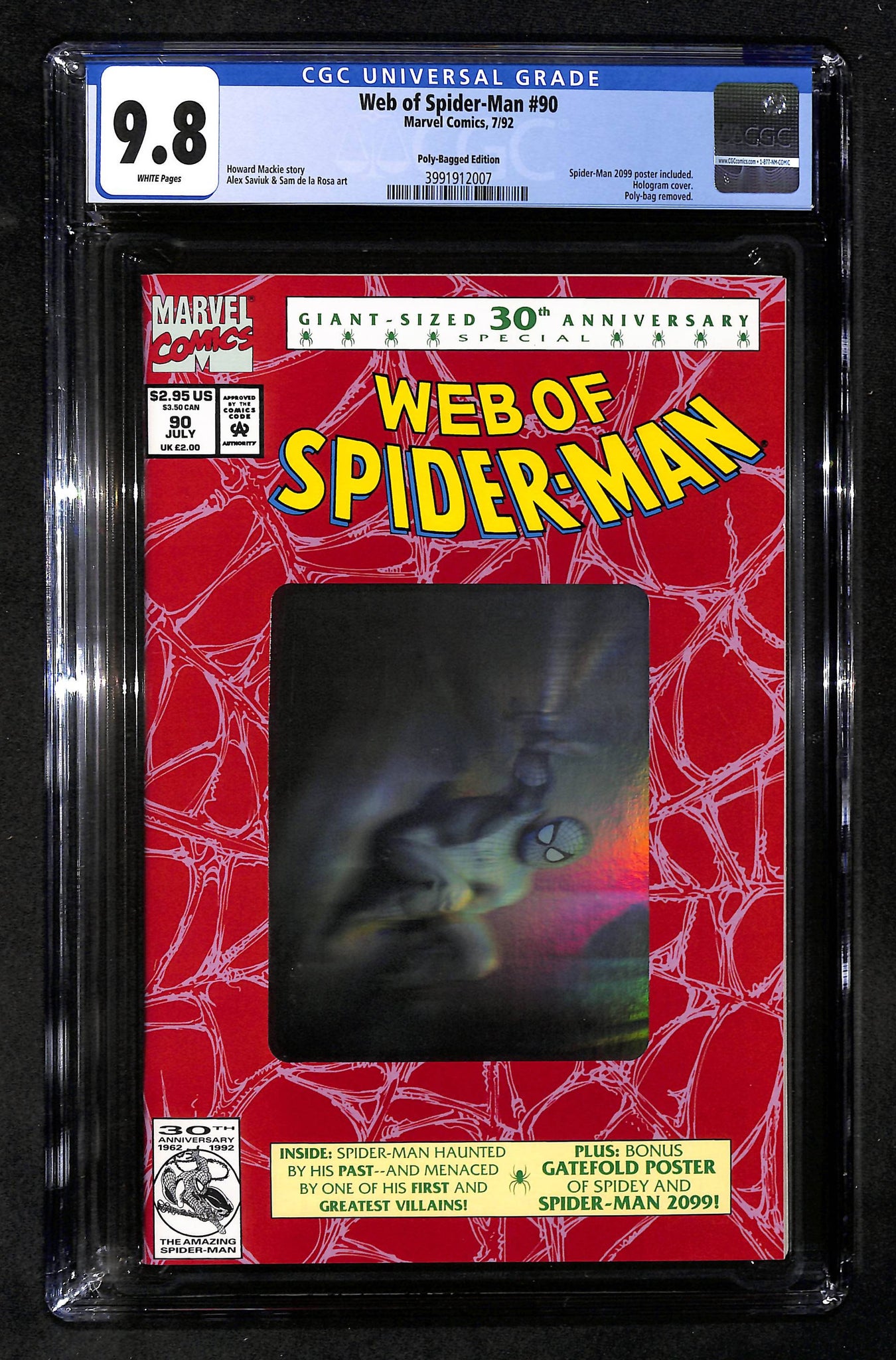 Web of Spider-Man #90 CGC 9.8 Poly-Bagged Edition