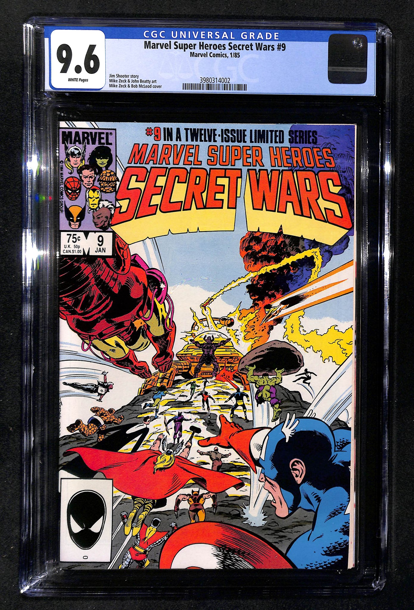 Marvel Super Heroes Secret Wars #9 CGC 9.6 White Pages