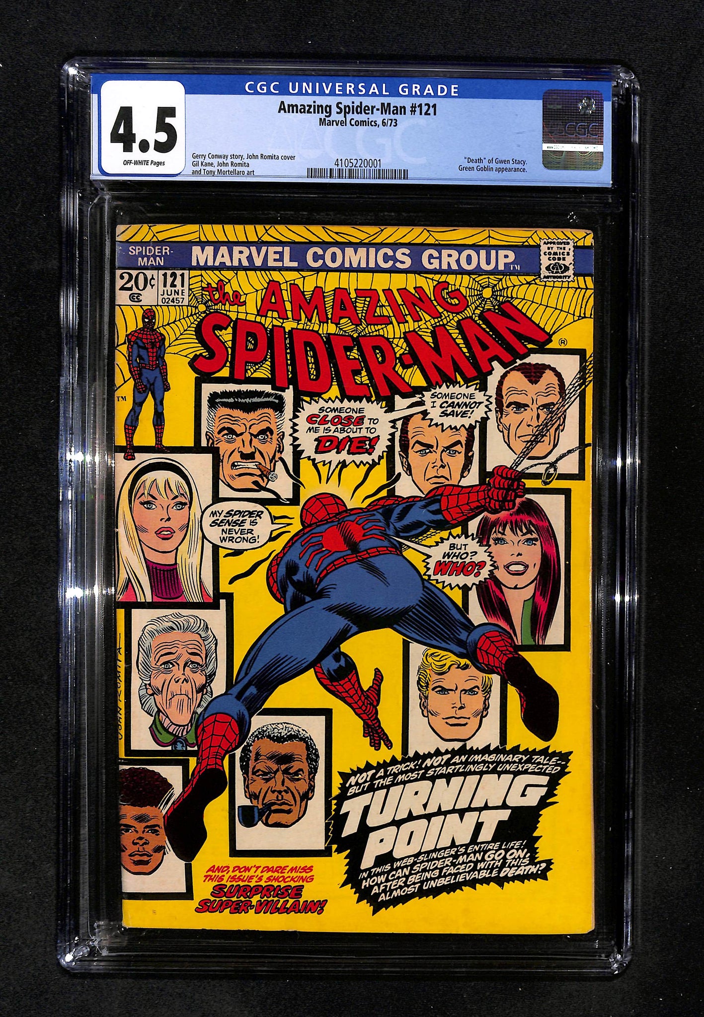 Amazing Spider-Man #121 CGC 4.5 Death of Gwen Stacy