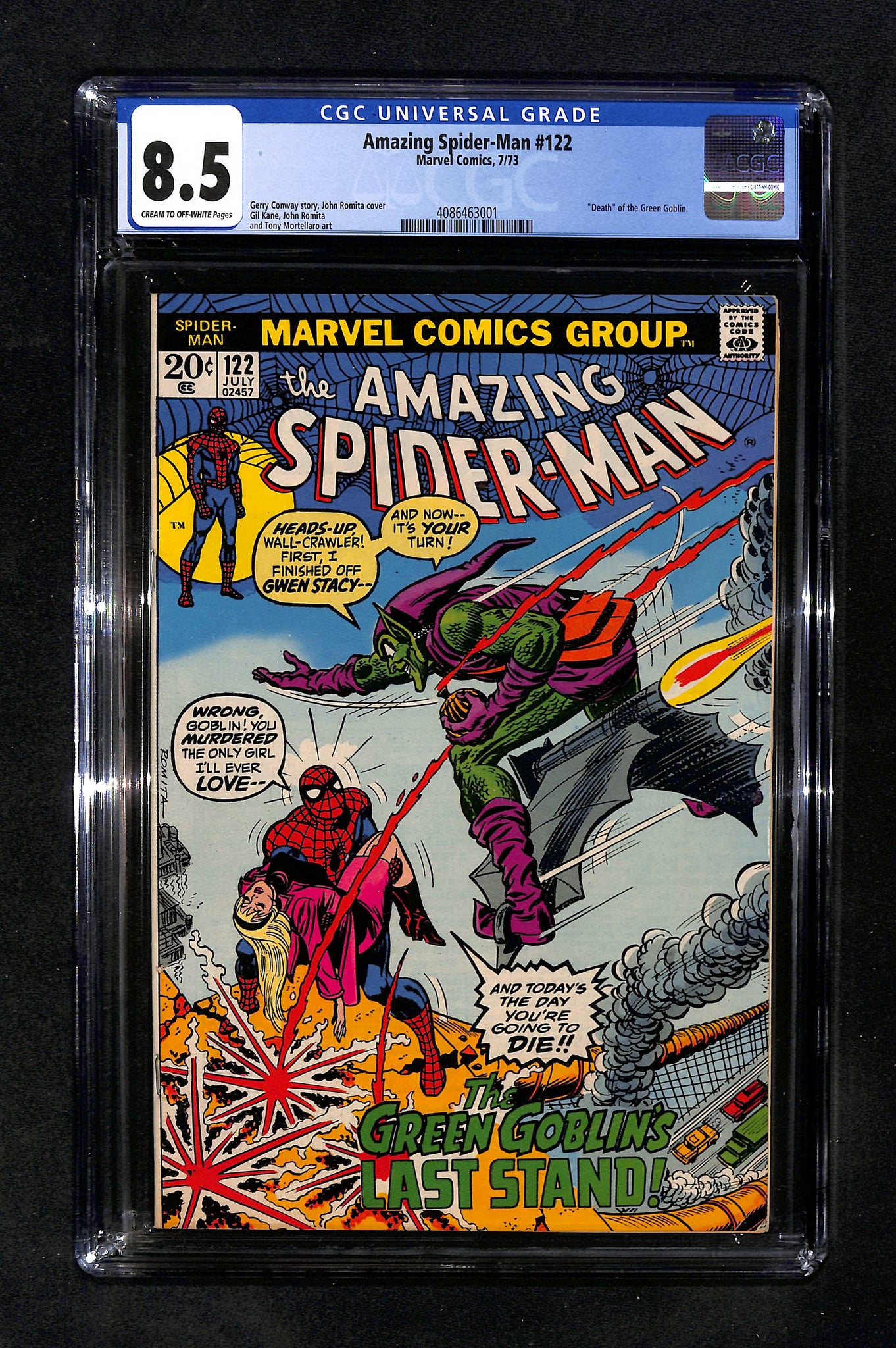 Amazing Spider-Man #122 CGC 8.5 Death of Green Goblin