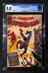Amazing Spider-Man #21 CGC 5.0 Human Torch and Beetle appearance