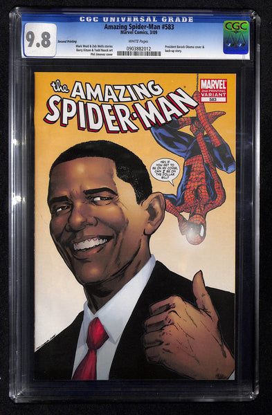 Amazing Spider-Man #583 CGC 9.8 President Barack Obama cover & back-up story