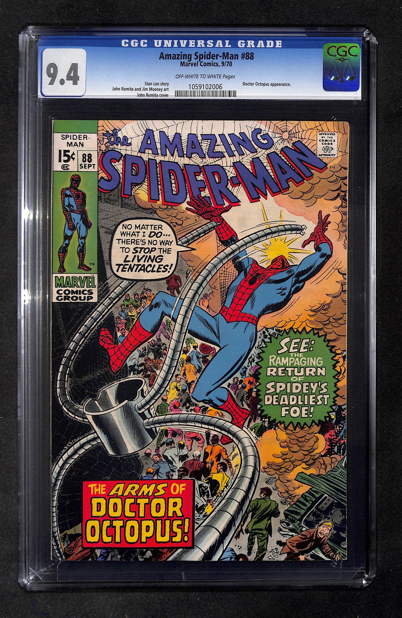 Amazing Spider-Man #88 CGC 9.4 Doctor Octopus appearance