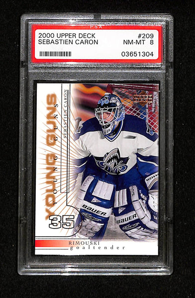 2000 Upper Deck - Sebastien Caron Young Guns PSA 8