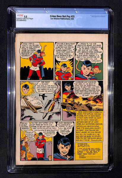 Crime Does Not Pay #33 CGC 5.5 Classic hanging cover