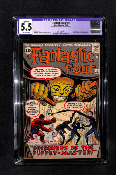 Fantastic Four #8 CGC 5.5 Restored 1st Appearance Puppet Master