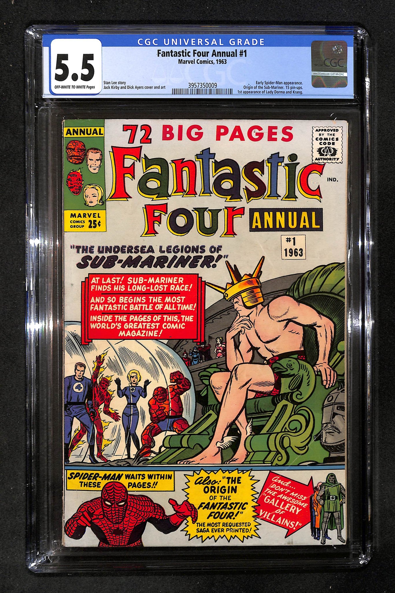 Fantastic Four Annual #1 CGC 5.5 Early Spider-Man appearance