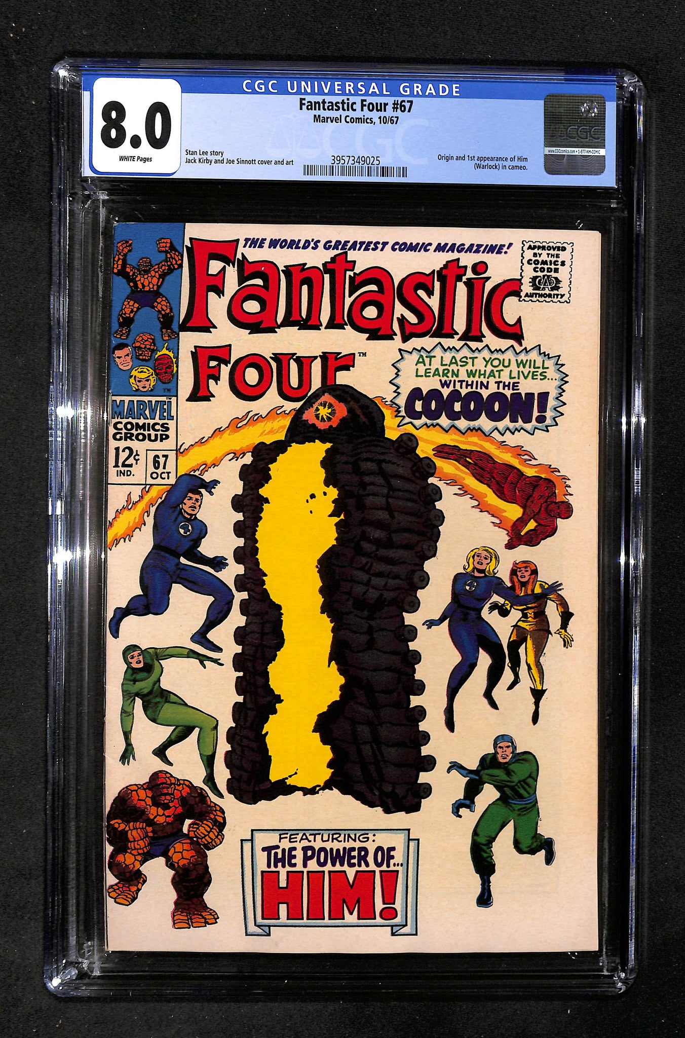 Fantastic Four #67 CGC 8.0 Origin & 1st appearance of Him