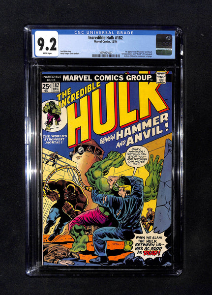 Incredible Hulk #182 CGC 9.2 1st Appearance Hammer, Anvil, Crackajack (and Death of)