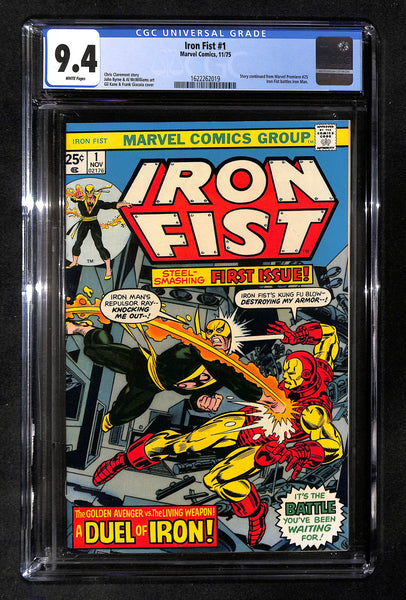 Iron Fist #1 CGC 9.4 Iron Fist battles Iron Man