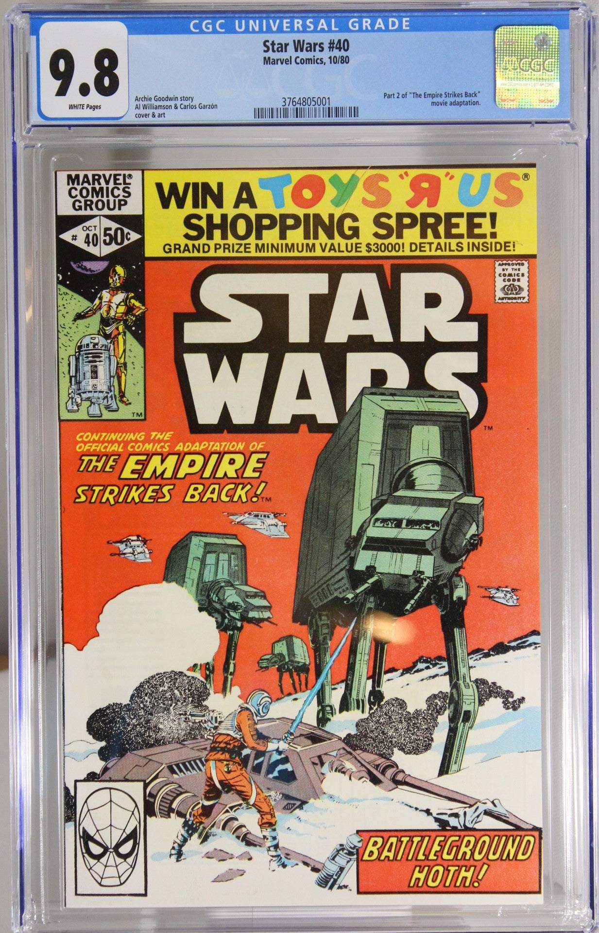 Star Wars #40 - CGC 9.8 - Part 2 of the "Empire Strikes Back" movie adaptation.
