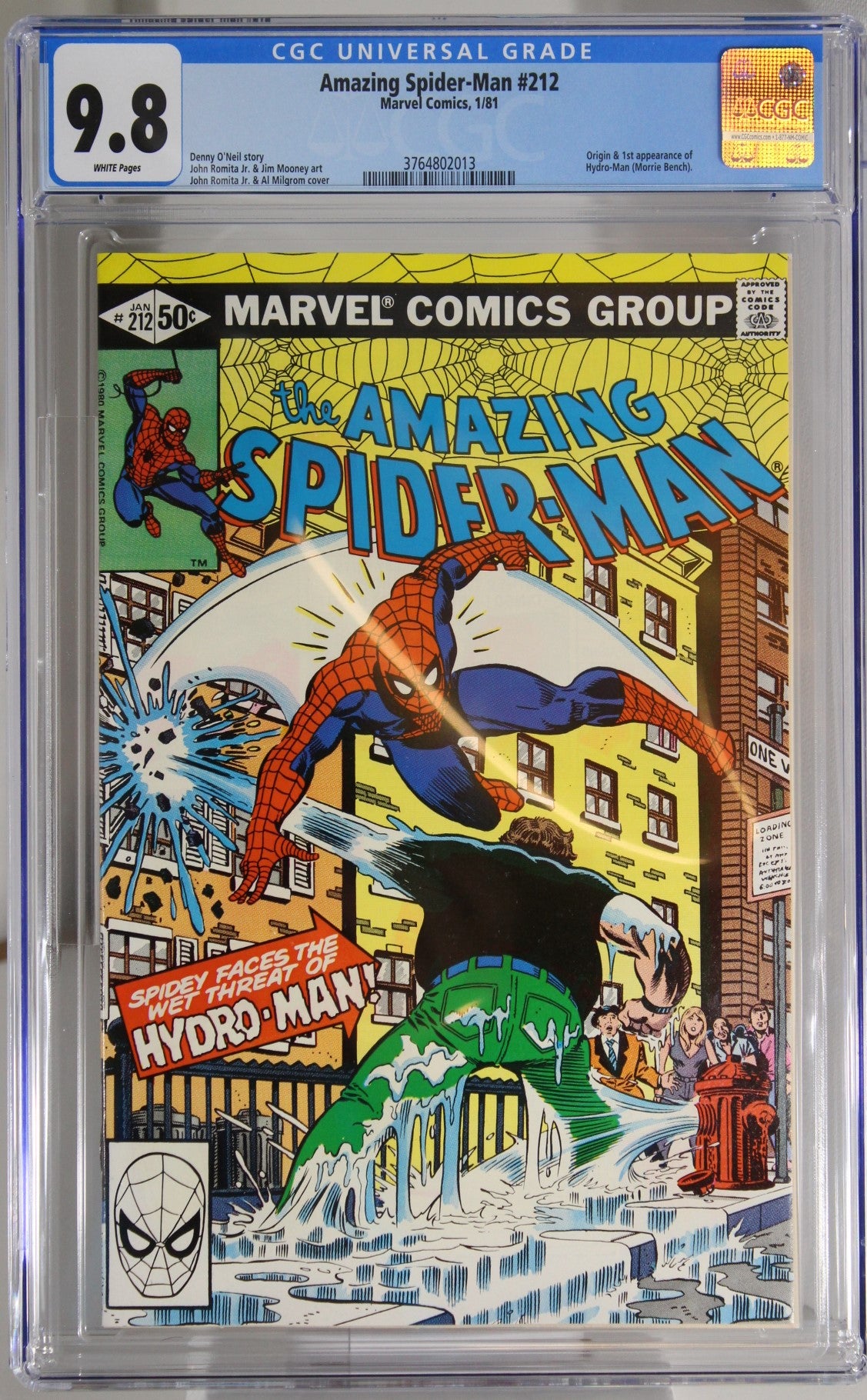 Amazing Spider-Man #212 - CGC 9.8 - Origin & 1st appearance of Hydro-Man