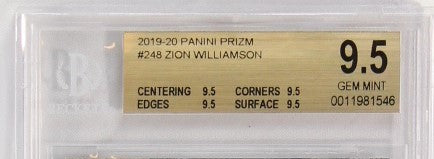 BECKETT - 2019-20 - PANINI PRIZM - #248 - ZION WILLIAMSON - 9.5 GEM MINT
