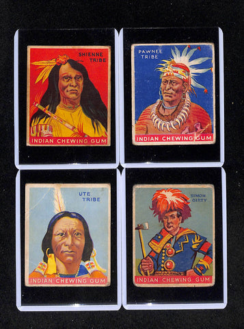 1933 Goudey Indian Gum Cards - Shienne, Pawnee, Ute & Simon Girty