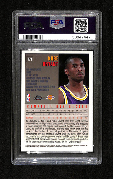 1997 Topps Chrome - Kobe Bryant #171 PSA 8