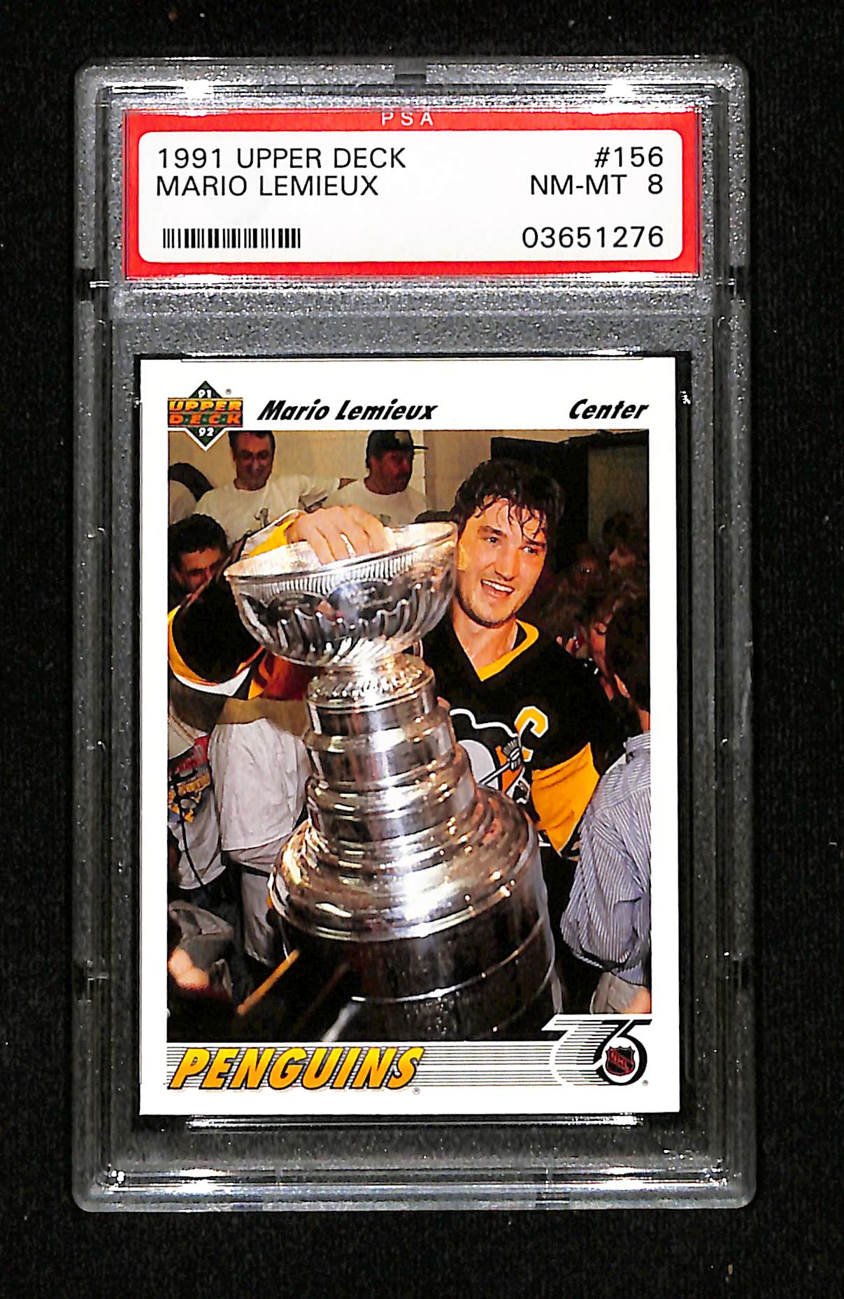 1991 Upper Deck Mario Lemieux PSA 8